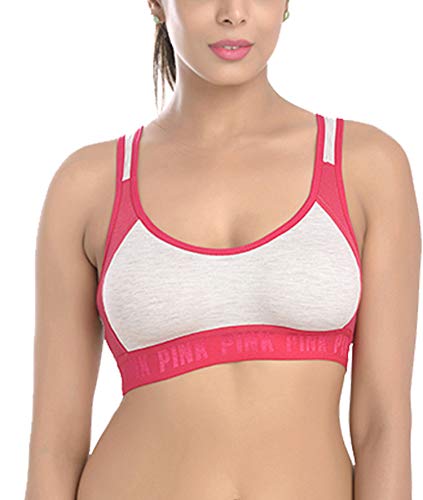 StyFun Sports Bra for Women Combo Pack Gym Yoga Running Dancing Active wear Workout Girls Everyday Bra, Pack of 3 Bras Color - BlueRedPink Cup B Size- 40
