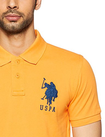 Image of US Polo Association Men's Regular Fit Polo (USTS5780_Apricot_S HS_Apricot_Small)