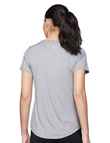 Image of Amazon Brand - Symactive Women's Solid Regular Fit T-Shirt (SYMACT-TS02_Grey Melange Small)