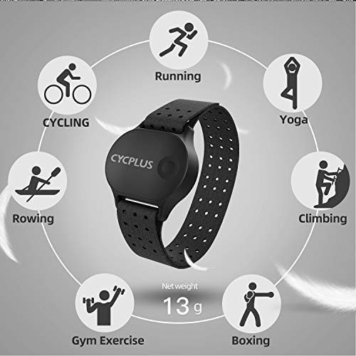 CYCPLUS Heart Rate Monitor Armband Waterproof Heart Rate Sensor for Men and Women, Bluetooth/ANT+