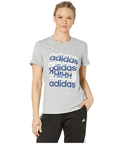 Image of adidas Women's Big Graphic T-Shirt Medium Gray Heather/Tech Indigo XX-Small