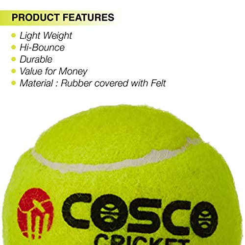 Cosco Light Cricket Tennis Ball (Pack of 6)