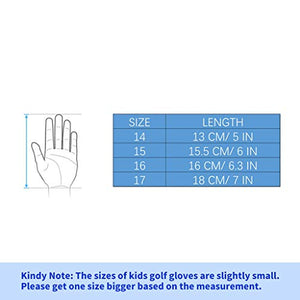 PGM Kids Youth Junior Toddler Boys Girls Golf Gloves Microfiber Synthetic Gloves for Left Hand Right Hand Golf Gloves Extra Value 1 Pair White Pink Age 2-10 (White, Large (#16))