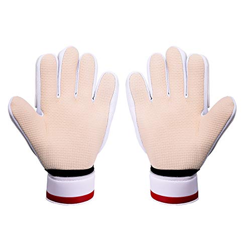 Sportout Kids Goalkeeper Gloves, Soccer Gloves with Double Wrist Protection and Non-Slip Wear Resistant Latex Material to Give Protection to Prevent Injuries. (Astronaut-White, 7)
