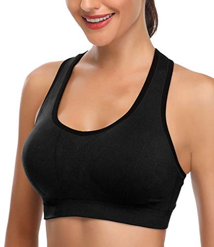 Image of BHRIWRPY Push Up Padded Strappy Sports Bras for Women Comfortable Yoga Bra for Activewear, Black New1, XX-Large