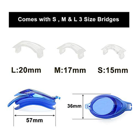 Image of EnzoDate Optical Swim Goggles Rx Hyperopia +1.0 to +8.0 Farsighted Myopia -1.0 to -8.0 Adults Children Anti-UV Different Strengths Each Eye