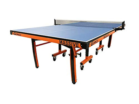 Image of Gymnco Massive Table Tennis Table with 100 MM Wheel (Top 25 mm Laminated Compressed & Free TT Table Cover + 2 TT Racket & Balls)