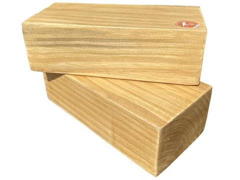 Image of The Yogis™ Wooden Yoga Blocks [[ Set of - 2 Piece ]] {{ Free - Yoga Belt }} Size - 9×5×3 Inch