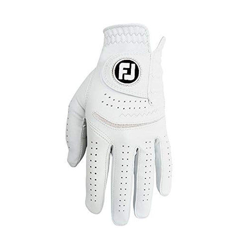 Image of FootJoy Men's Contour FLX Golf Glove, Pearl, Medium/Large, Worn on Left Hand