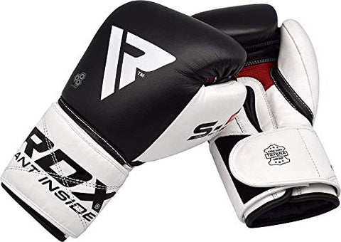 Image of RDX Boxing Gloves for Training & Muay Thai – Cowhide Leather Mitts for Kickboxing, Sparring & Fighting - Great for Heavy Punch Bag, Speed Ball, Grappling Dummy and Focus Pads Punching