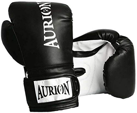 Image of Aurion Boxing Gloves 8 oz 10oz 12oz 14oz 16oz Boxing Gloves for Training Punching Sparring Punching Bag Boxing Bag Gloves Punch Bag Mitts Muay Thai Kickboxing MMA Martial Arts Workout (Black, 16 Oz)