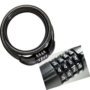 RIZER Cycle Cable Lock, Helmet Lock, Self Coiling 4 Digit Number Combination Cable Bike Locks