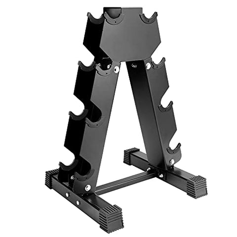 Image of Uprimu A-Frame Dumbbell Rack，4 Tier Weight Rack for Dumbbells, Rack Stand Dumbbell Weight Storage for Home Gym (300-Pound Weight Capacity)