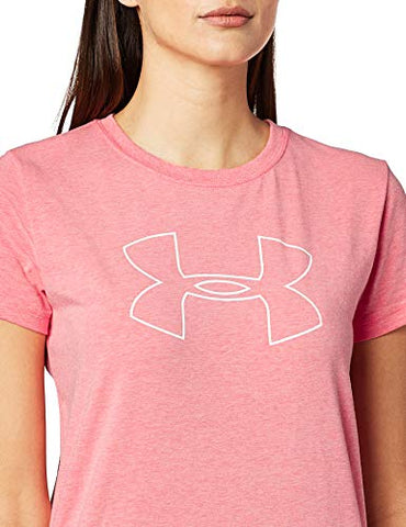 Image of Under Armour Women's Big Logo Short Sleeve T-Shirt,Perfection Light HEA (854)/White, X-Small