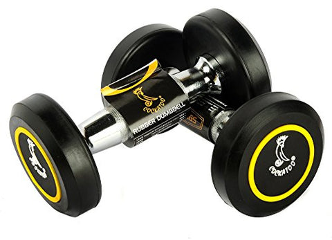 Image of Cockatoo Rubber Coated Professional Round Dumbbells (Pack of Two) ; Round Dumbbells (10 Kg Set)