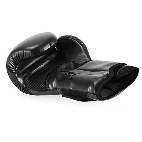 Image of Sanabul Essential Gel Boxing Kickboxing Training Gloves (AllBlack, 12 oz)