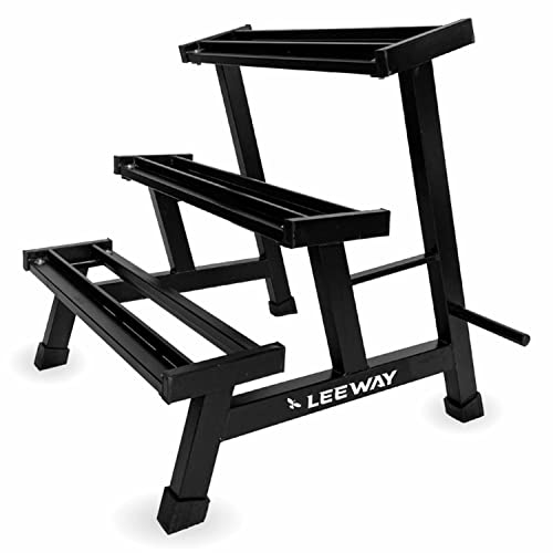 National Bodyline Leeway 3-Tier Dumbbell Weight Rack Storage Stand| Dumbbell Stand & Standard Weight Multilevel Weight Storage Organizer For Home Gym| Dumbbell Rack| Weight Stand, Black (3-Tier Dumbbell Rack)