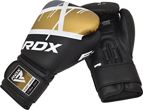 Image of RDX Boxing Gloves EGO, Sparring Muay Thai Kickboxing Pro Heavy Training, Maya Hide Leather, Ventilated Palm, Long Wrist Support, Punching Bag Pads Workout, MMA Gym Fitness, Men Women 8 10 12 14 16oz