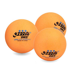 DHS D40+ 3-Star Orange Table Tennis Balls (10 Balls) + Protection Edge Tape