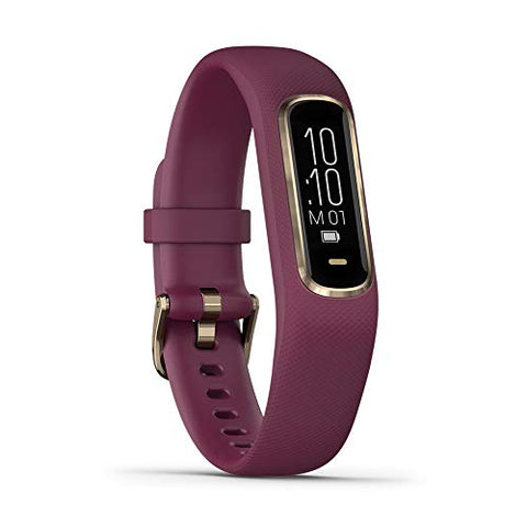 Image of Garmin vivosmart 4, Activity and Fitness Tracker w/Pulse Ox and Heart Rate Monitor, Gold with Berry Band