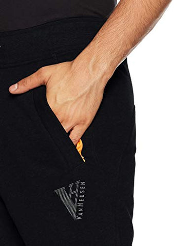 Image of Van Heusen Athleisure Men's Regular Fit Trackpants (50044_BLACK_M_Black_Medium)