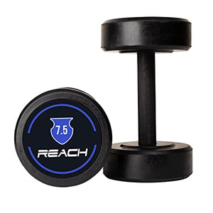 Reach round dumbbell weights for strength training at home and gym ( 7.5 kg pair )