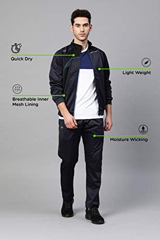 Image of DIDA Men's Polyester Tracksuit (D1283Navy_XL_Navy & Classic Blue_X-Large)