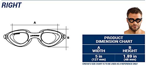 Cressi Right Adult Swim Goggles for Men with Protective Case (Clear, Large)