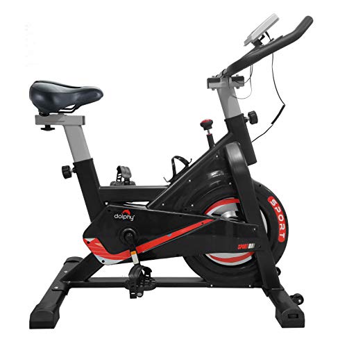 DOLPHY DGBCL0003 ABS-Sprayed Steel Exercise Spinning Cycling Bike, Red & Black