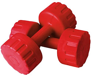 Aurion PVC Dumbbells Weights Fitness Home Gym Exercise Barbell (Pack of 2) Light Heavy for Women & Men’s Dumbbell (1 KG X 2, Red)