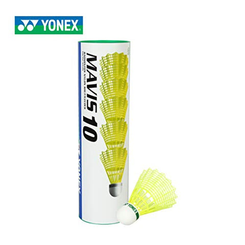 Image of Yonex ZR 100 Light Aluminium Badminton Racquet with Full Cover | Made in India (Black)+Yonex Mavis 10 Nylon Shuttlecock, Yellow, Pack of 6 | Made in Japan (Green Cap)