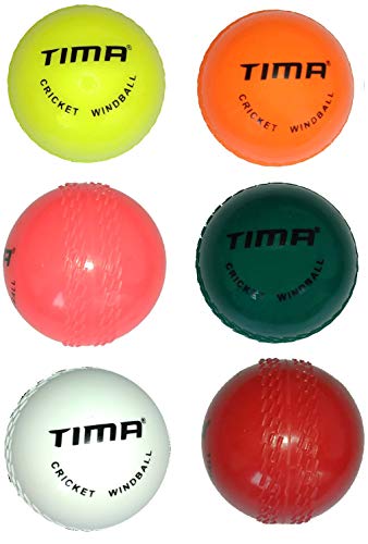 Tima Wind Ball Cricket Ball - Size: Standard (Pack of 6, Multicolor)