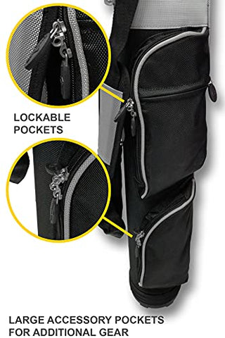 Image of CaddyDaddy Golf Ranger Carry Sunday Range Travel Bag, Black/Silver