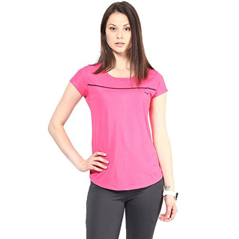 Image of berge' Ladies Polyester Dry Fit Western Shirts & Tshirts for Women, Quick Drying & Breathable Fabric, Gym Wear Tees & Workout Tops (Pink Colour) Large