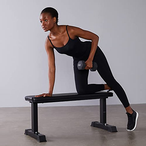 Image of Amazon Basics Flat Weight Workout Exercise Bench - 41 x 20 x 11 Inches, Black, 170 kg Limit