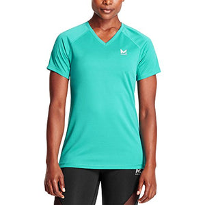 Mission Women's VaporActive Alpha Short Sleeve V-Neck T-Shirt, Viridian Green, Medium