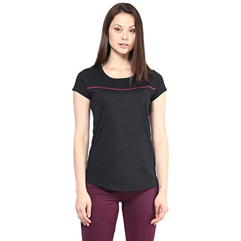 Image of berge' Ladies Polyester Dry Fit Western Shirts & Tshirts for Women, Quick Drying & Breathable Fabric, Gym Wear Tees & Workout Tops (Black Colour) XXL