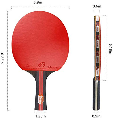 Image of Allnice Ping Pong Paddle Set with Balls, 2 Rackets and 3 Ping Pong Balls Table Tennis Set with Carry Case for Beginners, Professionals, Trainers and Amateurs, Indoor or Outdoor Play
