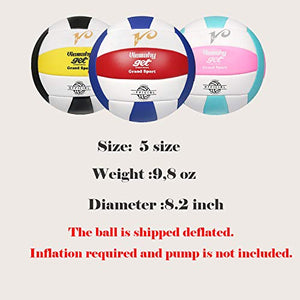 Premium Volleyball - Waterproof Indoor/Outdoor Official Volleyball for Boys/Girls, Gift for Birthday, Xmas Day（Red，Blue，White）
