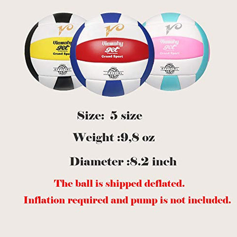 Image of Premium Volleyball - Waterproof Indoor/Outdoor Official Volleyball for Boys/Girls, Gift for Birthday, Xmas Day（Red，Blue，White）