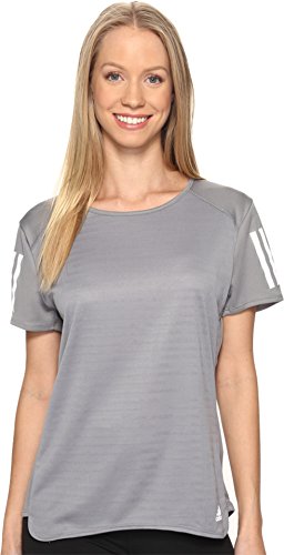 adidas Women's Running Response Short Sleeve Tee, Grey, X-Large