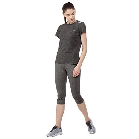 Image of CHKOKKO Round Neck Half Sleeve Yoga Sports Dryfit Active Wear Gym Tshirt for Women Dark Grey S