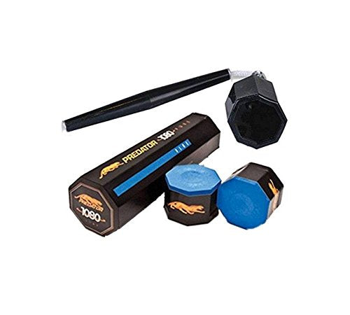 predator Chalk 1080 Pure 5 Pieces Blue with Action Octagon Style cue Chalker