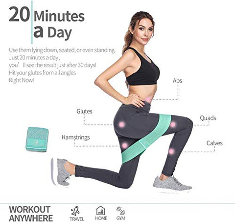Image of Fashnex Hip Resistance Band for Workout for Men and Women. Exercise Band with Workout Guide, Mini Loop Resistant Band for Toning, Booty, Hips, Glutes, Thighs, Legs, Abs at Home or Outdoors.