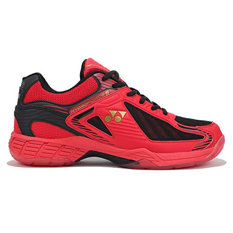 Image of Yonex Hydro Force 5 Badminton Shoes | Ideal for Badminton,Squash,Table Tennis,Volleyball | Non-marking sole | TRU Cushion | TRU Shape |RED BLACK GOLD |UK 8
