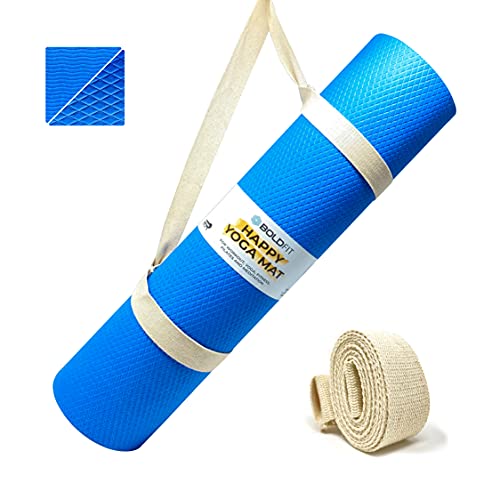 Boldfit Yoga mat for Women and Men with Carry Strap, EVA Material 6mm Extra Thick Exercise mat for Workout Yoga Fitness Pilates and Meditation, Anti Tear Anti Slip For Home & Gym Use
