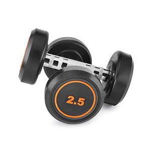 Klikfit Rubber Dumbbells, 2.5 KG (Black) (2.5kg x 2pcs)