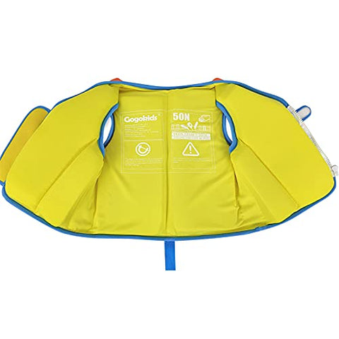 Image of Kids Life Jackets Swim Vest - Toddler Life Vest Learn to Swim, Unisex-Child Swim Trainer Vest with Emergency Whistle & Adjustable Safety Strap (Orange, M)
