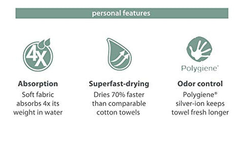 Image of Packtowl Personal Towel, Charcoal, Small