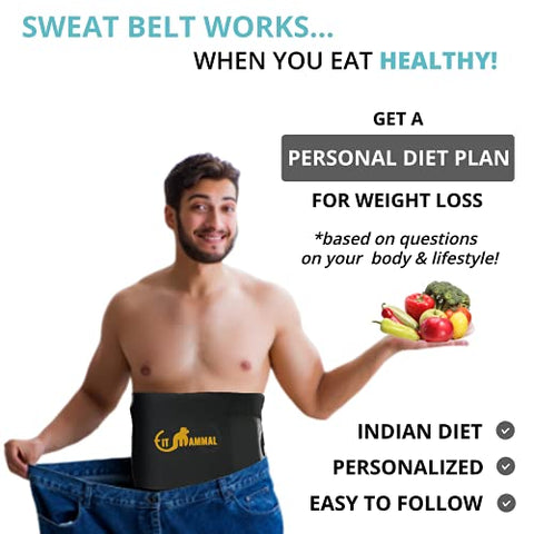 Image of Fit Mammal Sweat Slim Belt for Men and Women - 1 Year Warranty - Waist Trainer Abs Sauna Belt - New and Improved Black